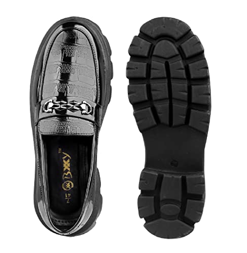 Image of Men's Senthetic Patent Meterial Casual Buckle Slip-On Loafer and Moccasion Shoes