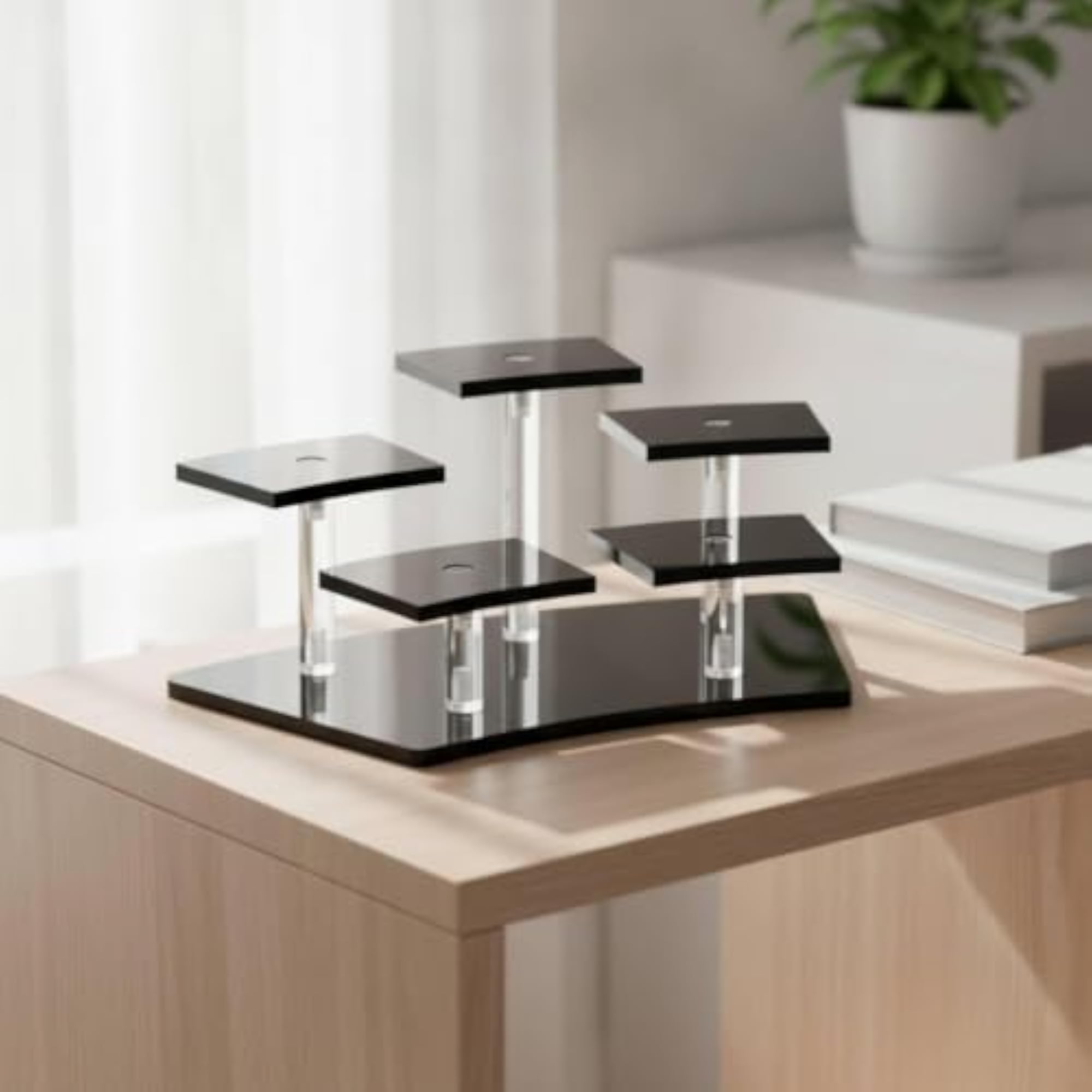 Acrylic Curved Display Rack Tabletop Figurine Organizer