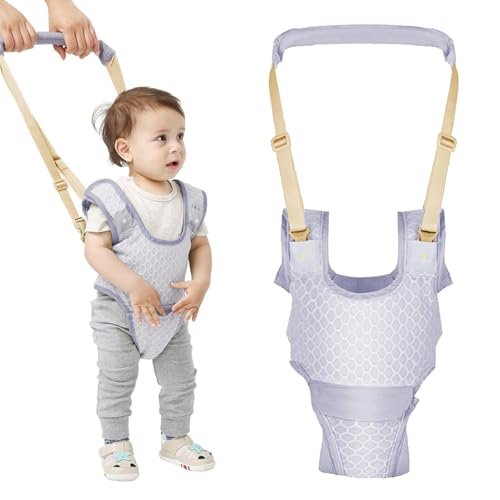 Image of Huifen Baby Walking Harness, Handheld Kids Walker Helper with Detachable Crotch Adjustable Walker Harness Assistant Belt Baby Learning Walk Toddler Infant Walker 9-24 Months (Breathable Purple)