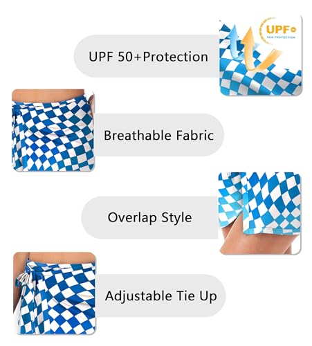Image of AOBUTE Womens Upf 50+ Beach Sarong Swim Skirt Wrap Cover Up XS-2XL