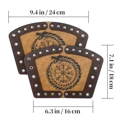 Armure de bras en cuir viking Jormungandr ajustable pour avant-bras - 6