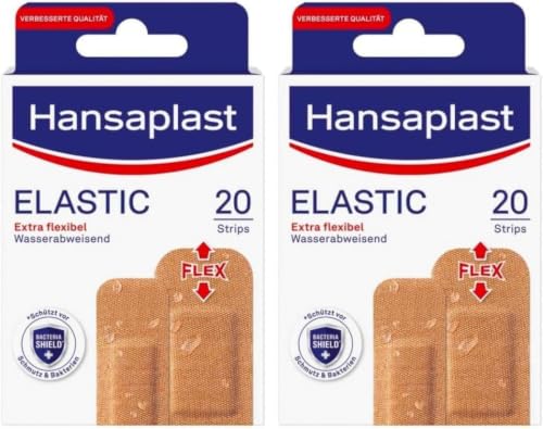 Hansaplast Elastic Pflaster, 2×20 Strips (Elastische Wundpflaster)