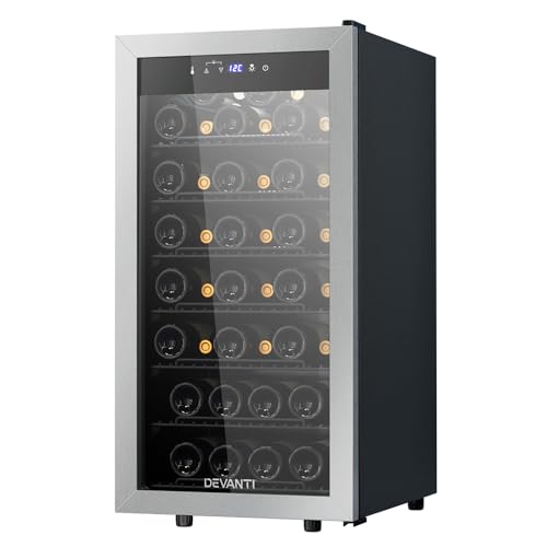 Devanti Wine Cooler Fridge Organiser Compressor Fridges Tools & Gadgets Rack 42 Bottles Storage Coolers Bucket Beverage Chiller Bar Drink Dispenser Ice Chest Soda Compact Refrigerator