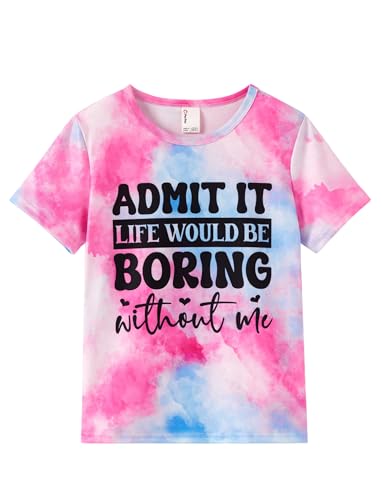 Image of PATPAT Girls Crewneck Short Sleeve Graphic Tees Animal Print Shirts Cute Summer Outfits 5-12 Years