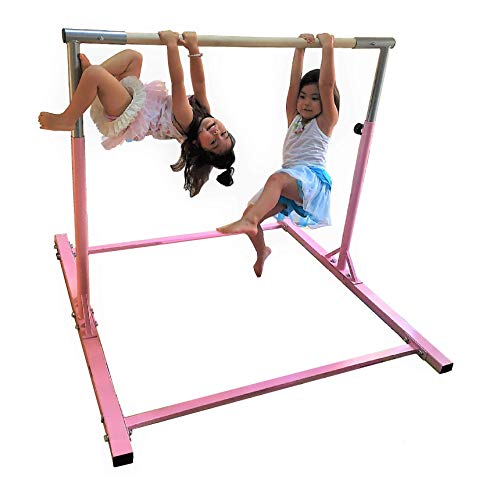 Athletic Bar Expandable Horizontal Standard Kip Kids Jungle Monkey Training Bars, Gymnastics Pink