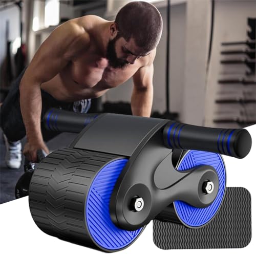 Proberos® Ab Roller Set with Silent Knee Pad Mat for Exercise Gym, Premium Abdominal Ab Roller with Phone Holder for Core workout, fitness & Exercise, Home Workout Equipment for Men Women Blue
