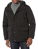 LONDON FOG Men's Faux Sherpa Lined Parka, Black, XX-Large