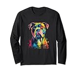 Photo Gallery colorato pitbull face maglia a manica Photo Gallery colorato pitbull face maglia a manica