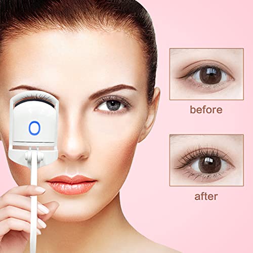 Eyelash Curlers Fast Heating, Eyelash Curler 2 Gears Adjustable(149°F/185°F), Eyelash Curlers Portable, Usb Lash Curler, Fast Curling Tweezerman Eyelash Curler, Get The Perfect Curl Within 5S (White) #TOP2