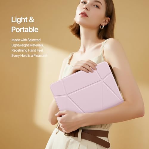Image of ProElite Versatile Tablet Stand case for Apple iPad A16 10th /11th Gen Case, Smart flip Case with Stable Stands with Pencil Holder for iPad A16 10th /11th Gen, Pink