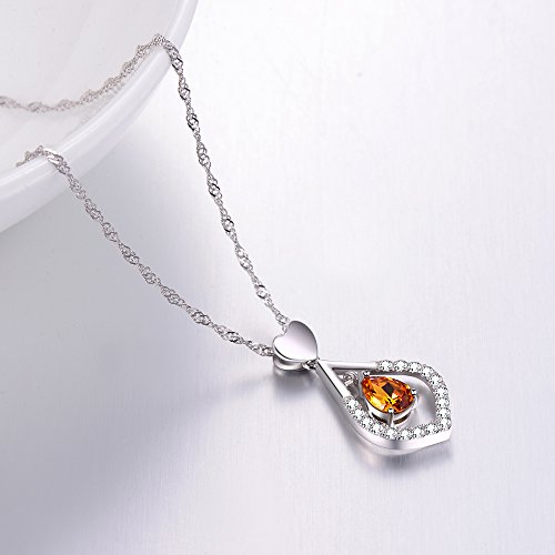 Love Heart Infinity Citrine Jewelry For Women Birthday Gifts Mom Wife November Birthstone Necklace For Her #TOP2