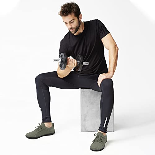 relxfeet Tênis masculino minimalista para treinamento cruzado, bico largo, sola zero drop, Verde mil