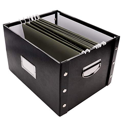 Snap-N-Store File Storage Box & Organizer - Pack Of 2-16.125 X 13.125 X 9.875 Inch Letter/Legal Size Portable File Boxes With Lids For Documents - Back To School Supplies For College Students - Black #TOP2