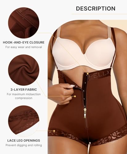 Image of SHAPELLX Fajas Colombianas Shapewear for Women Tummy Control Postpartum Body Shaper Butt Lifting Open Bust Bodysuit