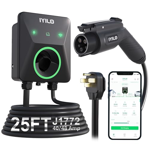Image of Level 2 EV Charger, J1772, Wall, 40-48A /11.5KW /240V, Wi-Fi(2.4 GHz) | Power Sharing, Dynamic Load Balancing, Dual Temp Sensors, Schedule Charging, OCPP1.6, RFID, Smart APP, UL, ETL & Energy Star