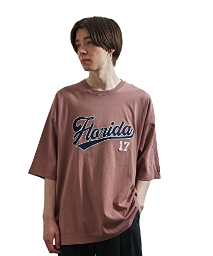 [ジュンレッド] Tシャツ ワッペンカレッジ刺繍ルーズTシャツ メンズ AOM02430 ピンク M