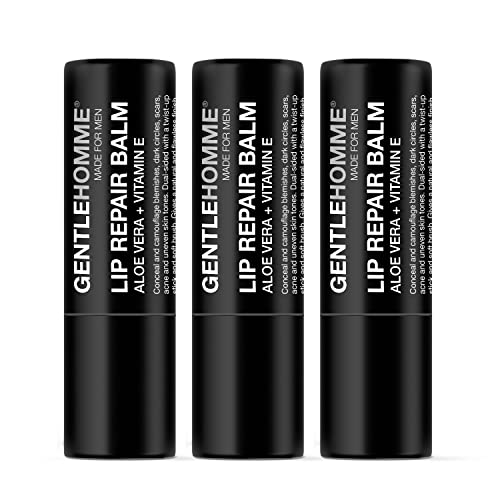 Gentlehomme Lip Repair Balm For Men - Lip Moisturizer & Lip Care For Men's Chapped, Dry & Cracked Lips - 3 Pack Set #TOP1