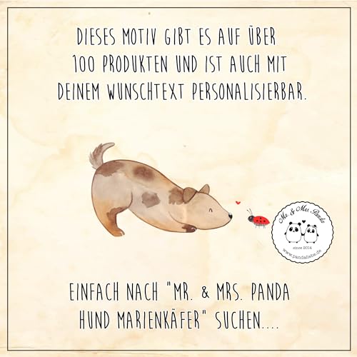 Mr. & Mrs. Panda Postkarte Hund Marienkäfer - Geschenk, Ansichtskarte, Träume, bildkarte, Zuversichtlich, Mischlingshund, Sprüche, Positiv, Ansichtskarten, Postkarten, Grußkarte, Wunder