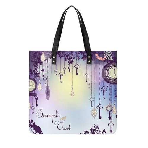 Sac à bandoulière horloge violette pour femmes, le tote bag idéal pour vos voyages et sorties