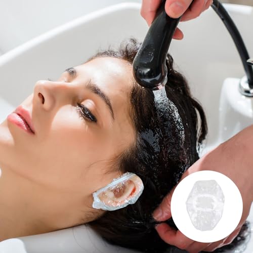 100 Stück Einweg Ohrenschützer für die Dusche - Klare Dusche Ohr Abdeckung, Wasserdichte Ohrabdeckung für Dusche, Baden, Spa, Zuhause, Hotel, Friseursalon, Haarfärbung