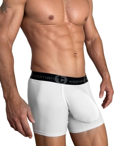 Wildmant Cotton Monster Cock 5" Inseam Boxer Brief White3
