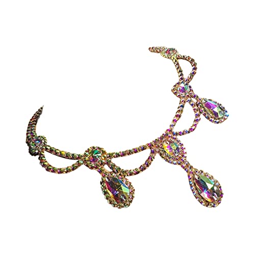 Collier pendant en forme de larme en cristal pour gala de danse et spectacle