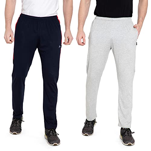 Image of Zeffit Solid Cotton Track Pants /Lower Sport Wear for Men & Boys | Stylish Regular Fit Track Pants for Gym /Running /Workout /Jogging /Sports (Pack of 2)