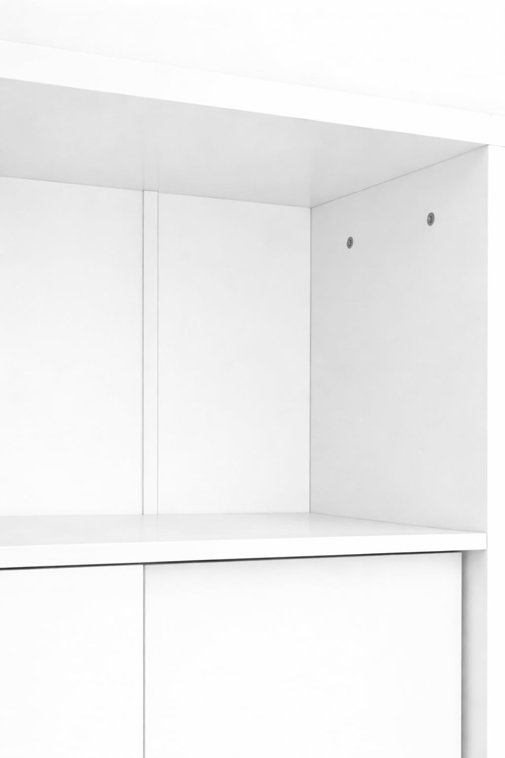 Armario con 2 Puertas Correderas - 157x81x38 cm - Blanco y Melamina - Diseño Moderno y Compacto - Ideal para el Hogar y Optimizar Espacios