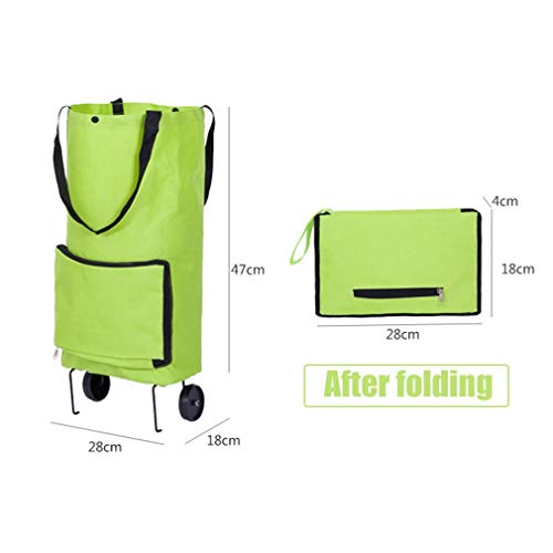 Nsdsb Einkaufstrolley, wasserdicht, Oxford-Gewebe, faltbar, Grün – Bild 3