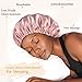 YANIBEST Adjustable Silk Bonnet Double Layer Satin Bonnet Hair Bonnet for Sleeping Bonnets for Women Hats Curly Natural Hair, Blush Pink