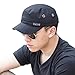CACUSS Men's Cotton Army Cap Cadet Hat Military Flat Top Adjustable Baseball Cap(Black)