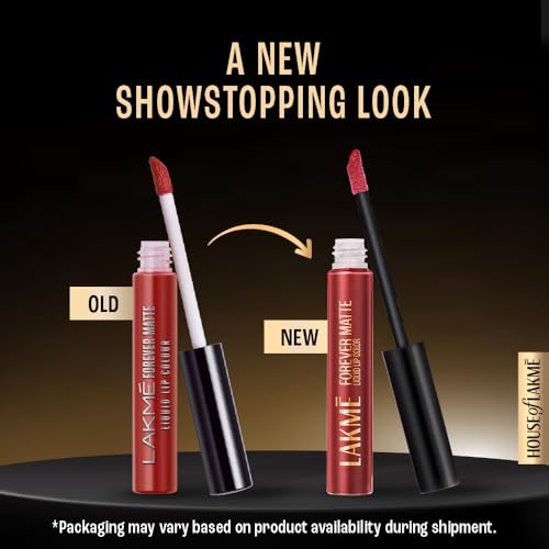 Image of LAKME LAKM Lakme Forever Matte Liquid Lip Colour, Long-Lasting Lipstick, Lightweight & Transferproof, Smudgeproof - Wine Glow 5.6ml | 6Ml (Pack of 2)