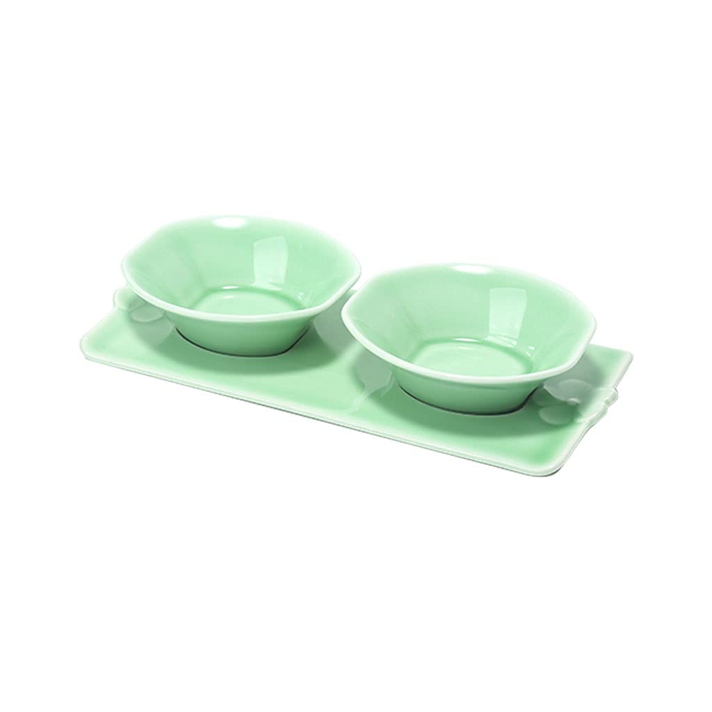 Soßenschale, Sojasoßenschale, 3-teiliges Set, Tablett mit 2 Fächern, Servierschale für Dip-Soßen für Essig, Sushi, Ketchup, Vorspeisen, Gewürze, Servierschalen, Dip-Schalen (A)
