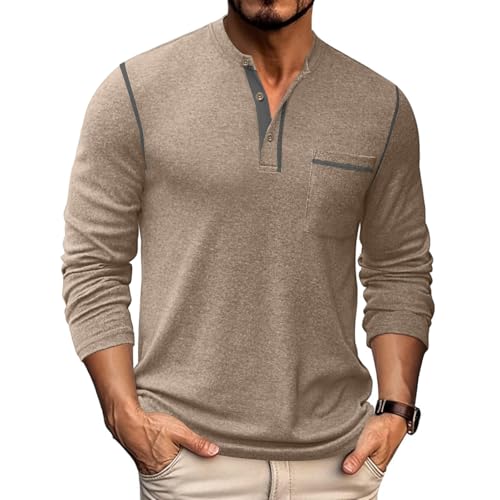 COOFANDY Men's Slim Fit Henley Shirt - Long Sleeve, 4 Buttons, Casual Pullover Top - View #11
