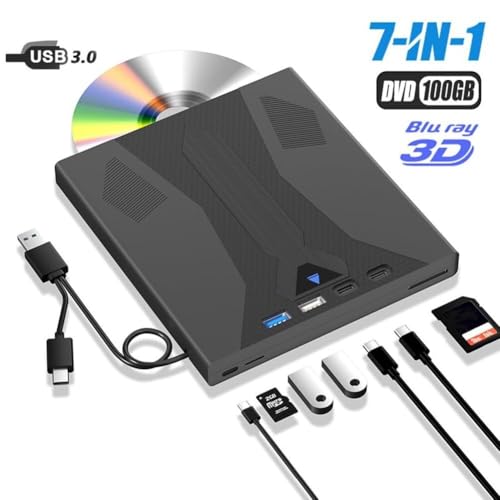 Personaliza lo que necesitas grabadora externa BLU-Ray, compatible con discos de 100 GB, USB 3.0 y reproductor de DVD/CD/BD tipo C, unidad óptica BLU-Ray 3D para laptop - imagen 5
