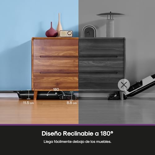 Miniatura 3 de Eureka Floorshine 460 Aspiradora Fregona Eléctrica Sin Cable, Aspirador Vertical En Seco Y Húmedo, Plano 180 , Limpieza Borde, Tanque Grande, Autolimpieza, Anti-Enredos Pelos Mascotas, Compacta, Ligra