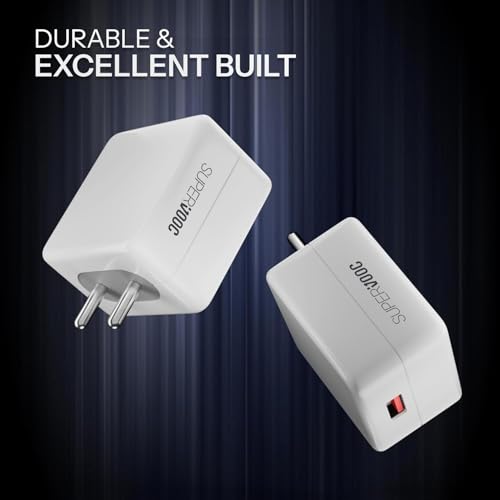Image of Oneplus 65W Original SuperVOOC Single Port Charger with Type C 1M Cable, Dash /Superdart /Wrap Compatible with Oneplus 13 /13R /12 /12R /11 /11R /10 /10 Pro /9 -Fast (VOOC 65W Set)