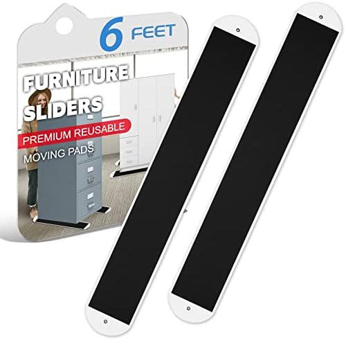 2 Pack Pull Furniture Slides,Large Furniture Sliders,Furniture Movers Sliders,Carpet Movers,Table Desk Movers for Moving Heavy Furniture,Cabinets,Safes,and More on Carpeted Floors, 6’ Length