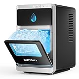 EUHOMY LunaArc™ Macchina Ghiaccio Mezzaluna, 1600Pz/24H Macchina per il Ghiaccio Casa, 16 Cubetti in 12 Min, 1.8L, Autopulente Ice Maker, 3 Dimensioni di Ghiaccio per Whisky/Caffè/Bevande