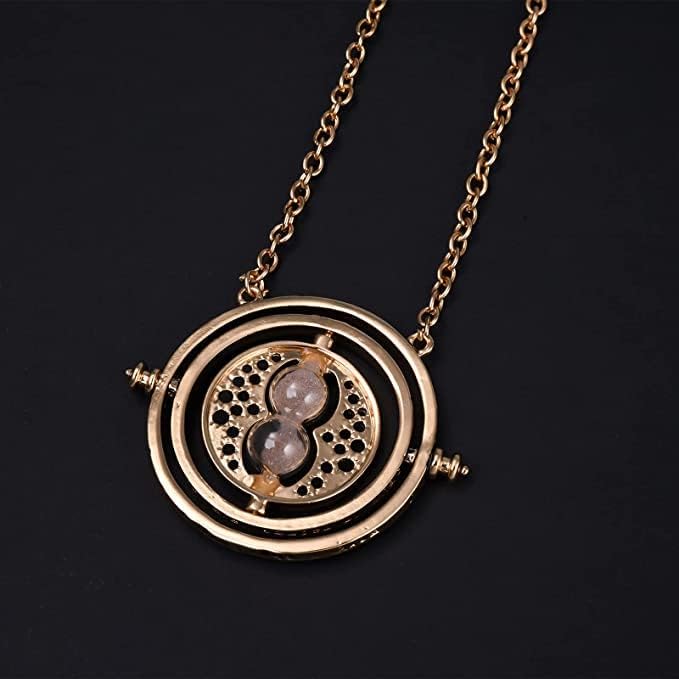 Valentine's Day Gift Women - Baby Girl Gold Plated Time turner time travel necklace Time turner hour glass spinning necklace men women children's jewellery