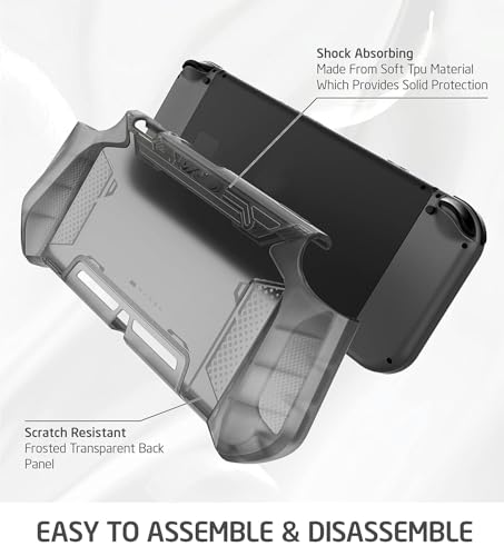 Image of Mumba Dockable Case for Nintendo Switch (2017 Release), [Blade Series] TPU Grip Protective Cover Case Compatible with Nintendo Switch Console and Joy-Con Controller (FrostBlack)