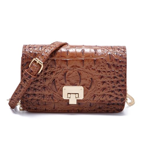 Image of Makcr Joacbv Small Crocodile Crossbody Cell Phone Purse for women Vegan Leather Clutch Wallet with Leather Shoulder Strap | Small