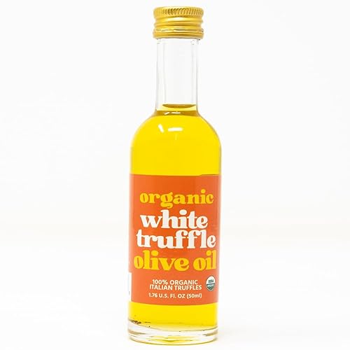 daRosario Aceite de oliva orgánico de trufa blanca Auténtico aceite de trufa italiana para cocinar y condimentar alimentos USDA Botella de 1.76