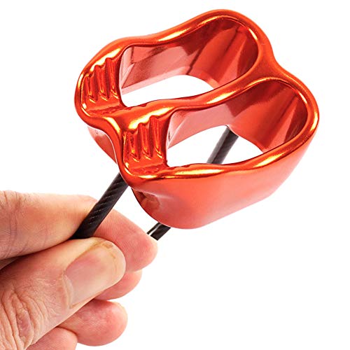 AOKWIT Professional 25KN Rappel ATC Belay Device Aluminum V-grooved Rock Climbing Belay Device Rappelling Descender Safety Equipment (Orange)