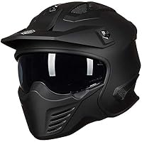 ILM – ILM Motorradhelm Vintage Jethelm Motocross Damen Herren 726X