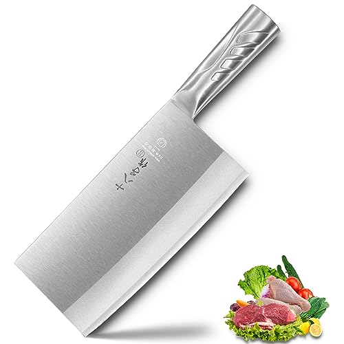 SHI BA ZI ZUO Cuchillo de cocina de 8 pulgadas, versátil cuchillo de carnicero, cuchillo picador, rebanador de carne, huesos para el hogar, cocina y restaurante