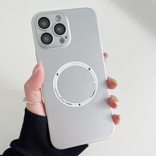 Coque Rigide PC Magnétique pour iPhone 14 Pro Max avec Protection Caméra Intégrée YKD Argent