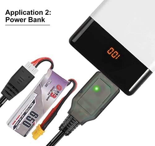 Crazepony 2Pcs Usb Charger Cable 1A With Xh-3P Connector For 2S 7.4V Lipo Battery Hosim Q903 Q905 Axial Scx10 Rc Car Rock Crawler Fpv Drone Quadcopter #TOP7