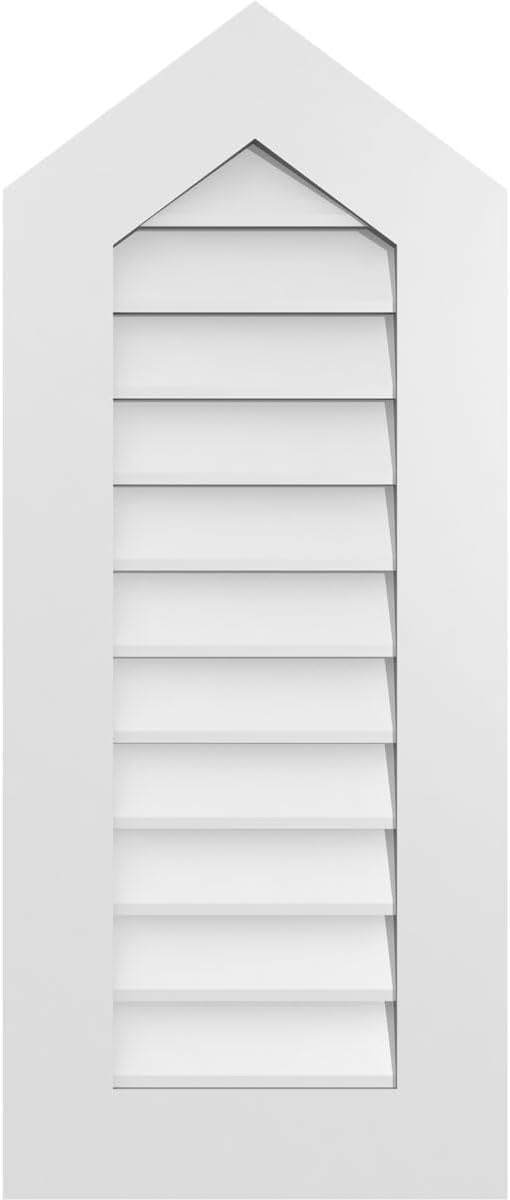 GVSPE16X3801SN-09 Peaked Top Standard Frame, Primed Tan Signature Series Surface Mount Gable Vents, 16-in. W x 38-in. H