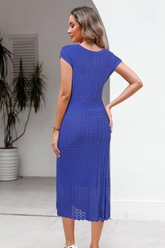 Image of Newshows Women's Hollow Slim Summer Fall Church Work Casual Sweater Dress